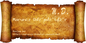 Maruncz Dömötör névjegykártya